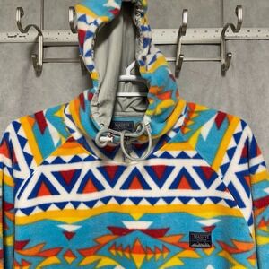 Massive Outdoor Hoodie Men XXL Aztec Wester Print 1/4 Zip Fleece Pullover Outdor